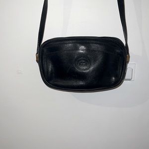 GUCCI cross body black leather gold hardware